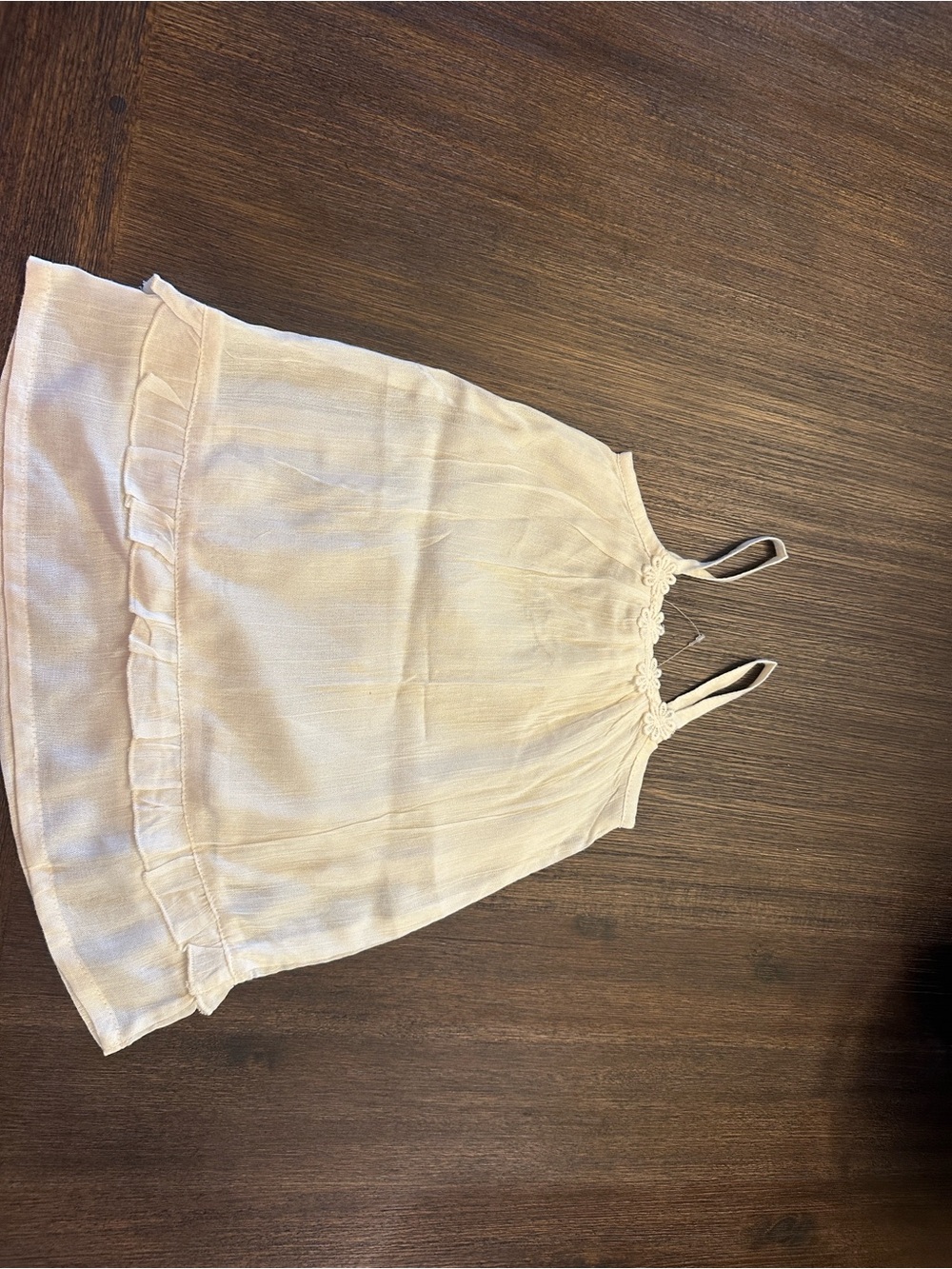 Girls Cream Spaghetti-Strap Dress